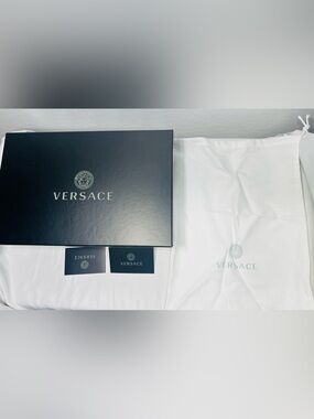 Authentic Versace Empty Shoe Box Set Dust Bag Cards Large Gift Storage Display
